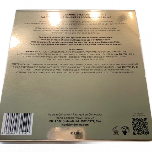 ICONIC LONDON Booming & Gleaming Eyeshadow Palette Full Size 20 Colors NEW - Picture 7 of 8